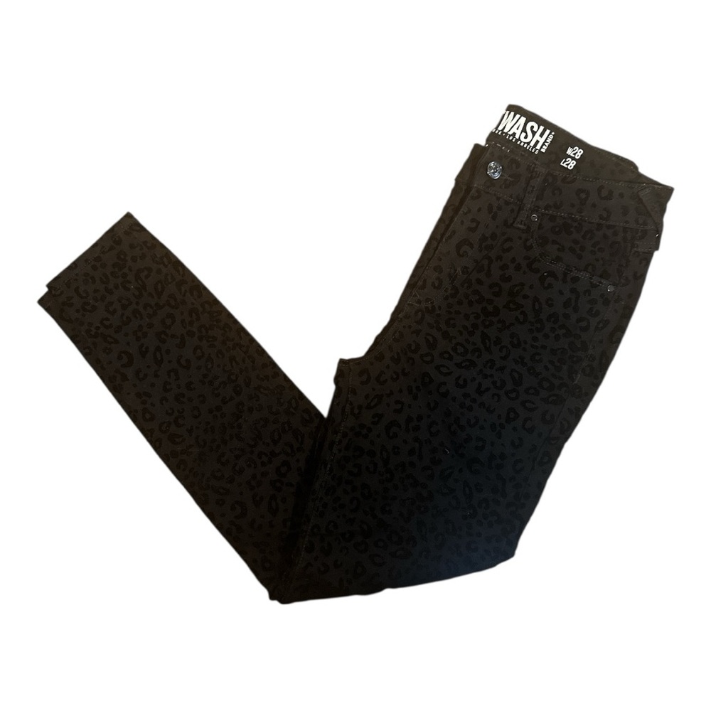 Rewash Dark Leopard Print Jeans - Picture 3 of 8